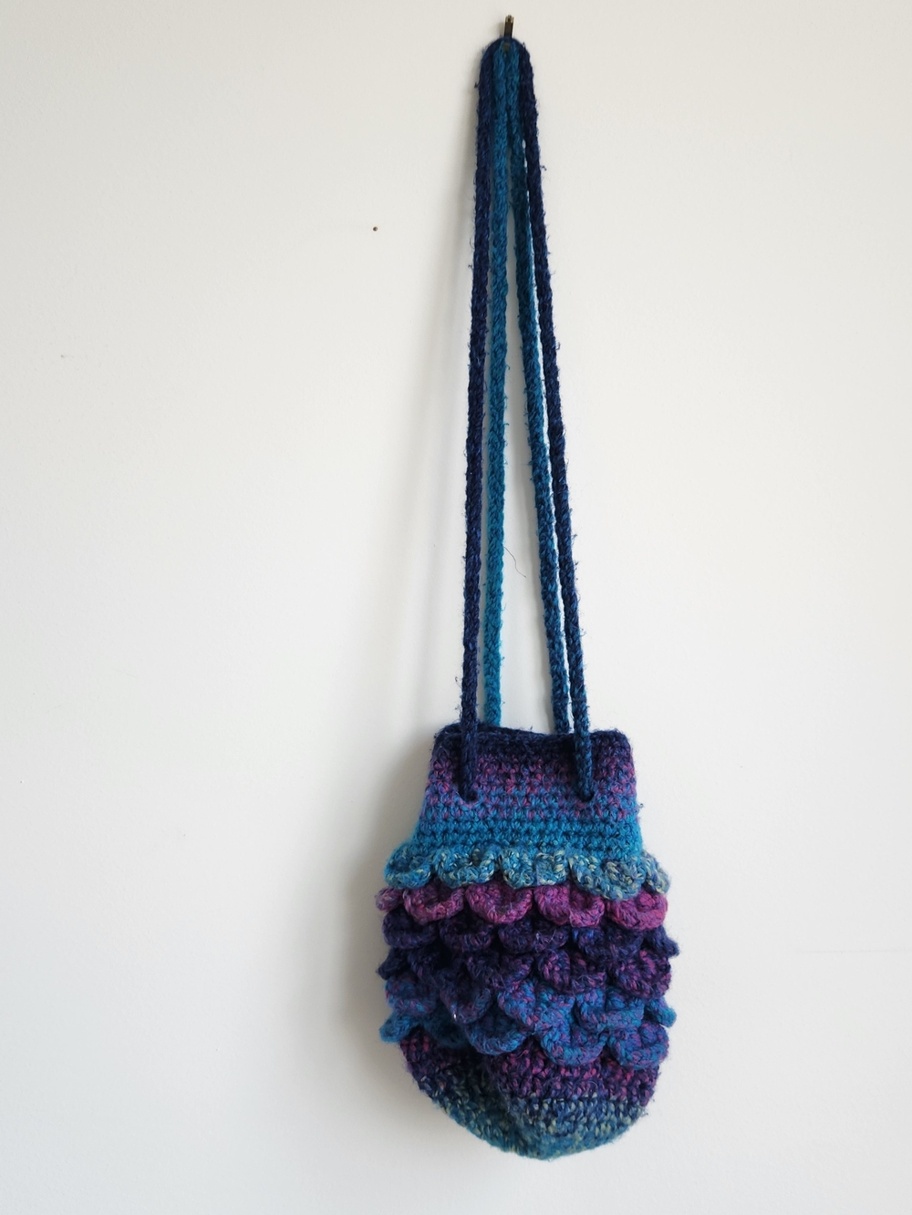Handmade Blue & Purple Crochet Crossbody Bag